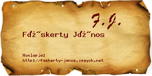 Fáskerty János névjegykártya