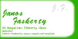 janos faskerty business card