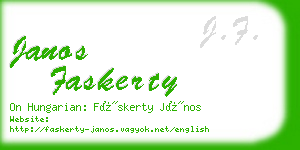 janos faskerty business card